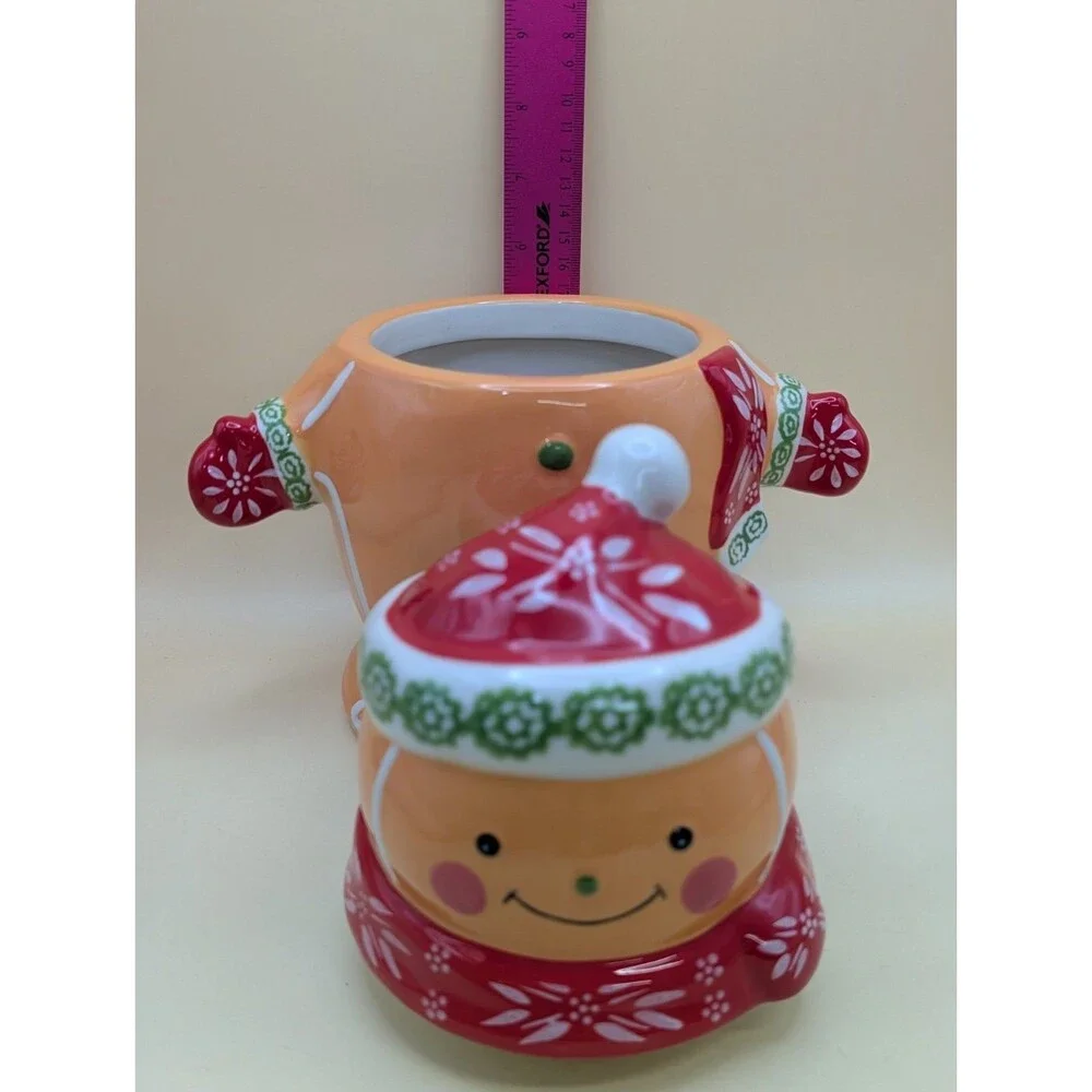 Temp-tations Gingerbread Man Cookie Jar Creamer Sugar Bowl Set Christmas Holiday